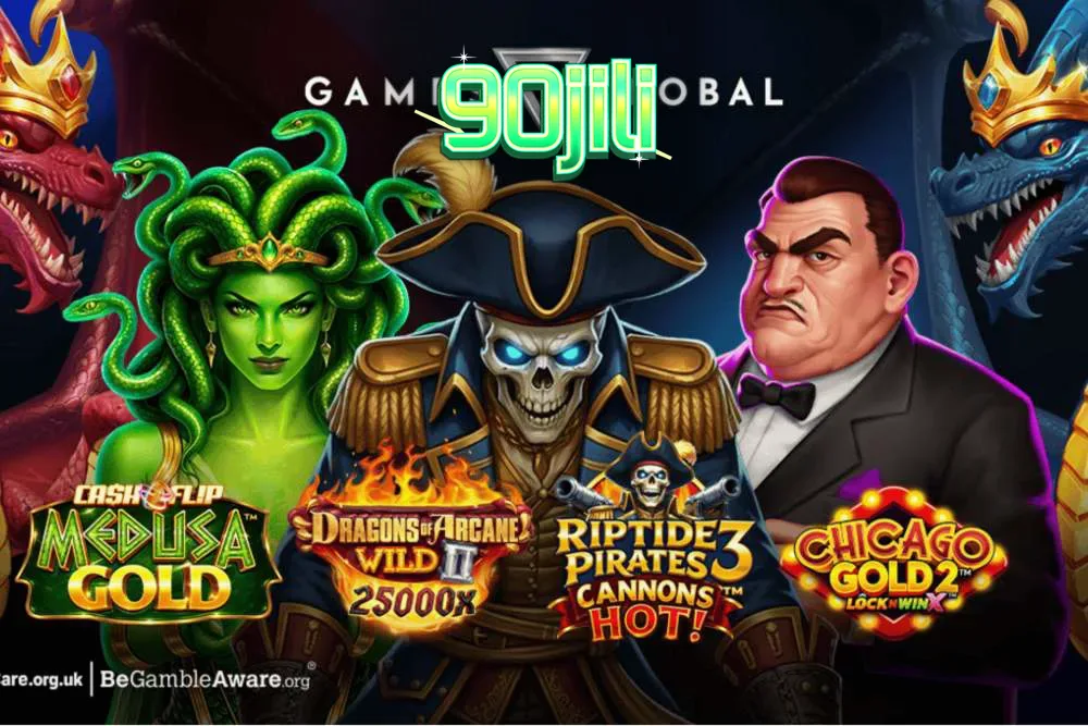 Isang makulay na digital na representasyon ng isang pirate-themed slot game na may mga cannon at treasure chest.